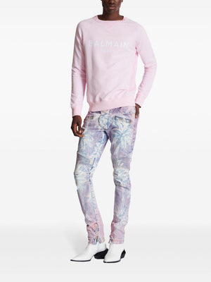 BALMAIN Signature Print Crewneck Sweatshirt