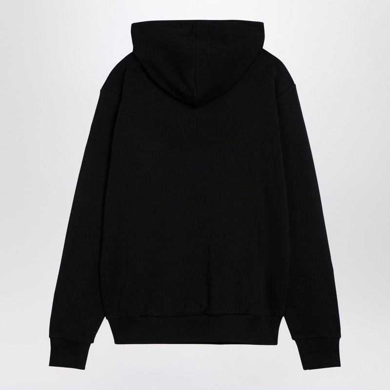 Áo hoodie cotton đen có in logo