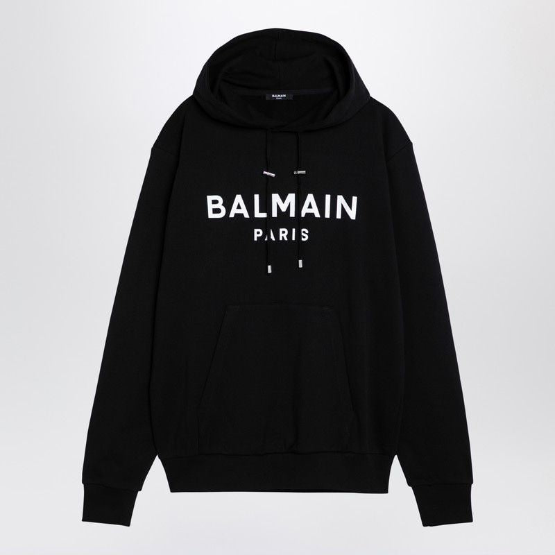 BALMAIN Luxury French Terry Logo Hoodie - Size L