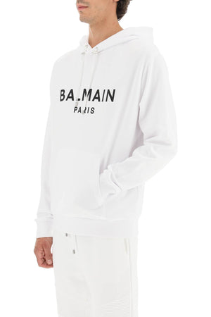 BALMAIN Luxury French Terry Logo Hoodie - Size L