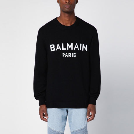 BALMAIN Oversized Embellished Logo Sweater