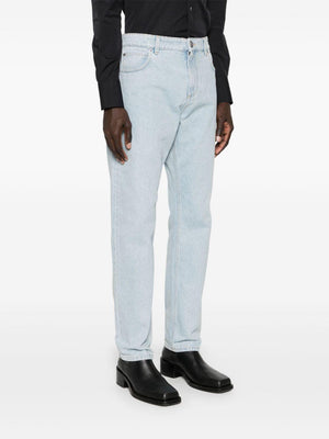 BALMAIN Regular Fit Light Blue Denim Jeans