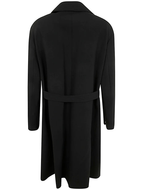 BALMAIN Classic Double Wool Crepe Belted Trench Coat for Men