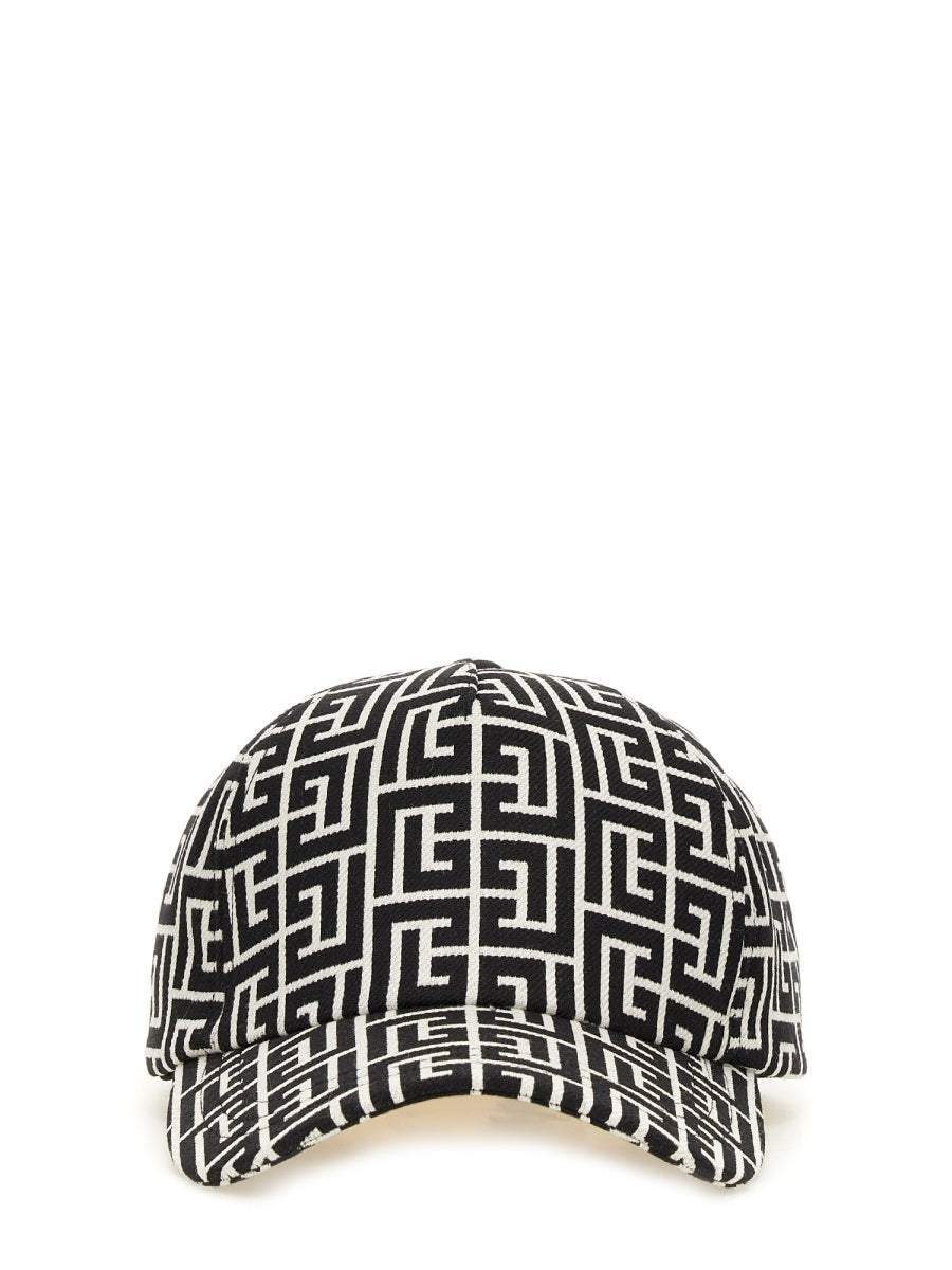 BALMAIN Monogram Wool Baseball Hat for Men - Fall/Winter 2024