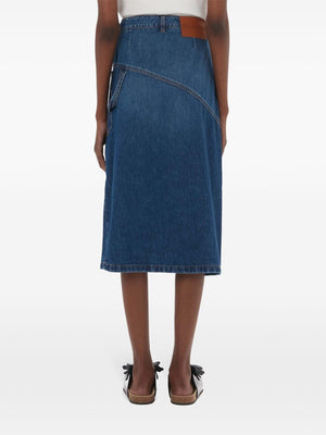 JW ANDERSON Twisted Denim Midi Skirt