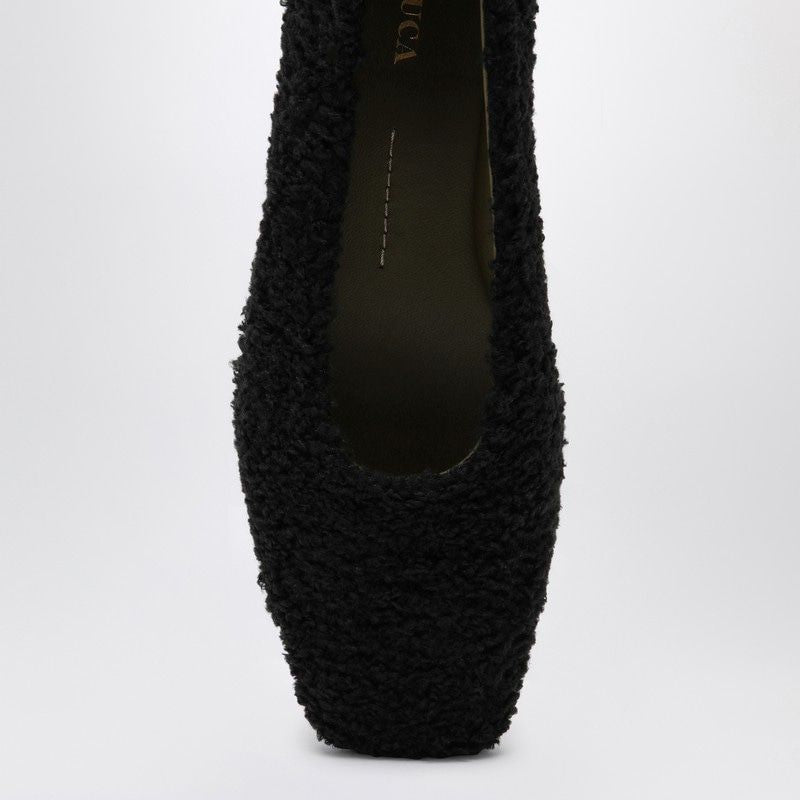 MARIA LUCA Mini Black Teddy Ballerina with Chain Ankle Strap