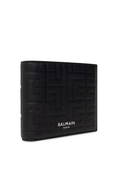 BALMAIN Luxury Grained Leather Mini Wallet