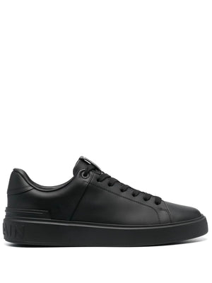 BALMAIN B-Court Black Leather Sneakers