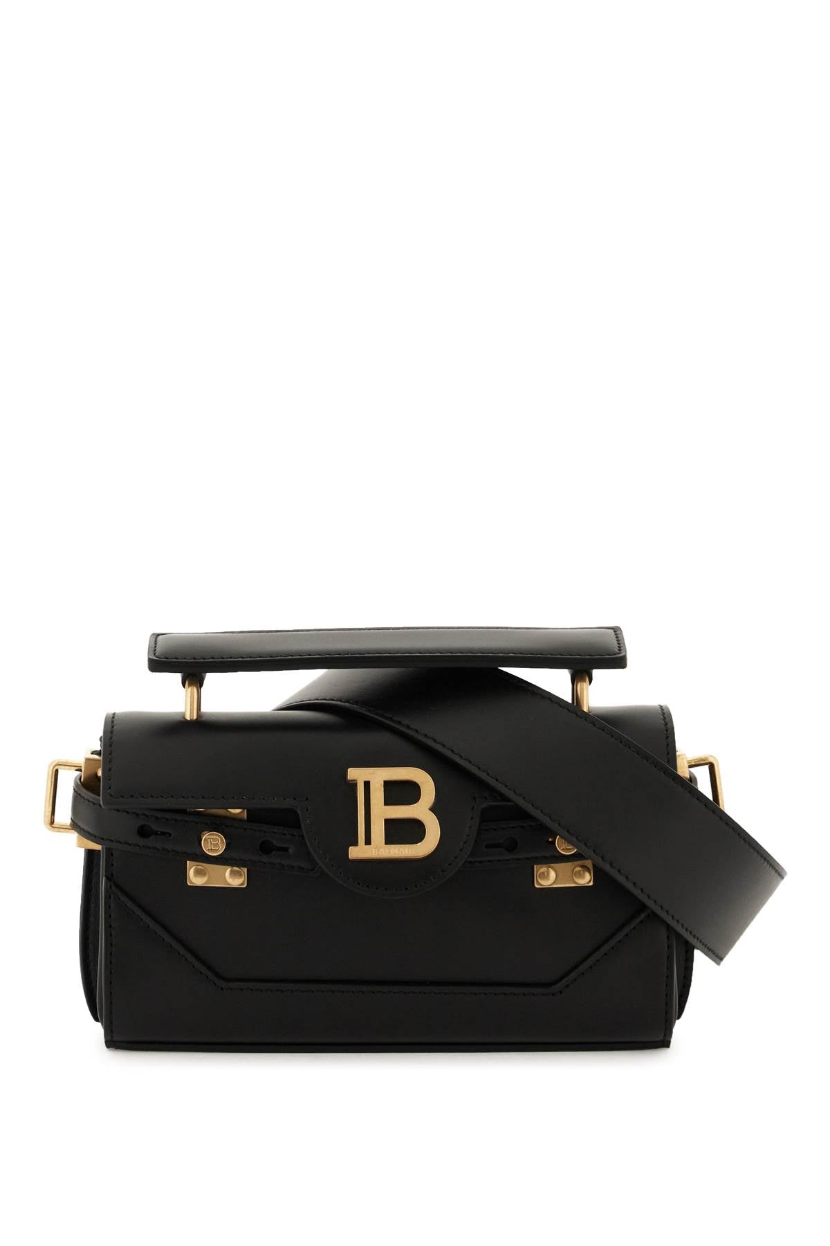 BALMAIN Elegant Mini Leather Clutch with Gold Detailing