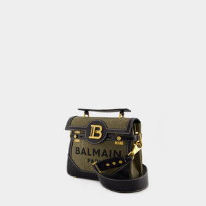 BALMAIN Khaki Canvas Mini Crossbody