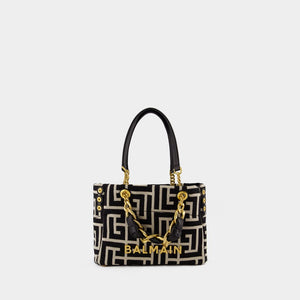 BALMAIN Elegant Mini 1945 Jacquard Tote