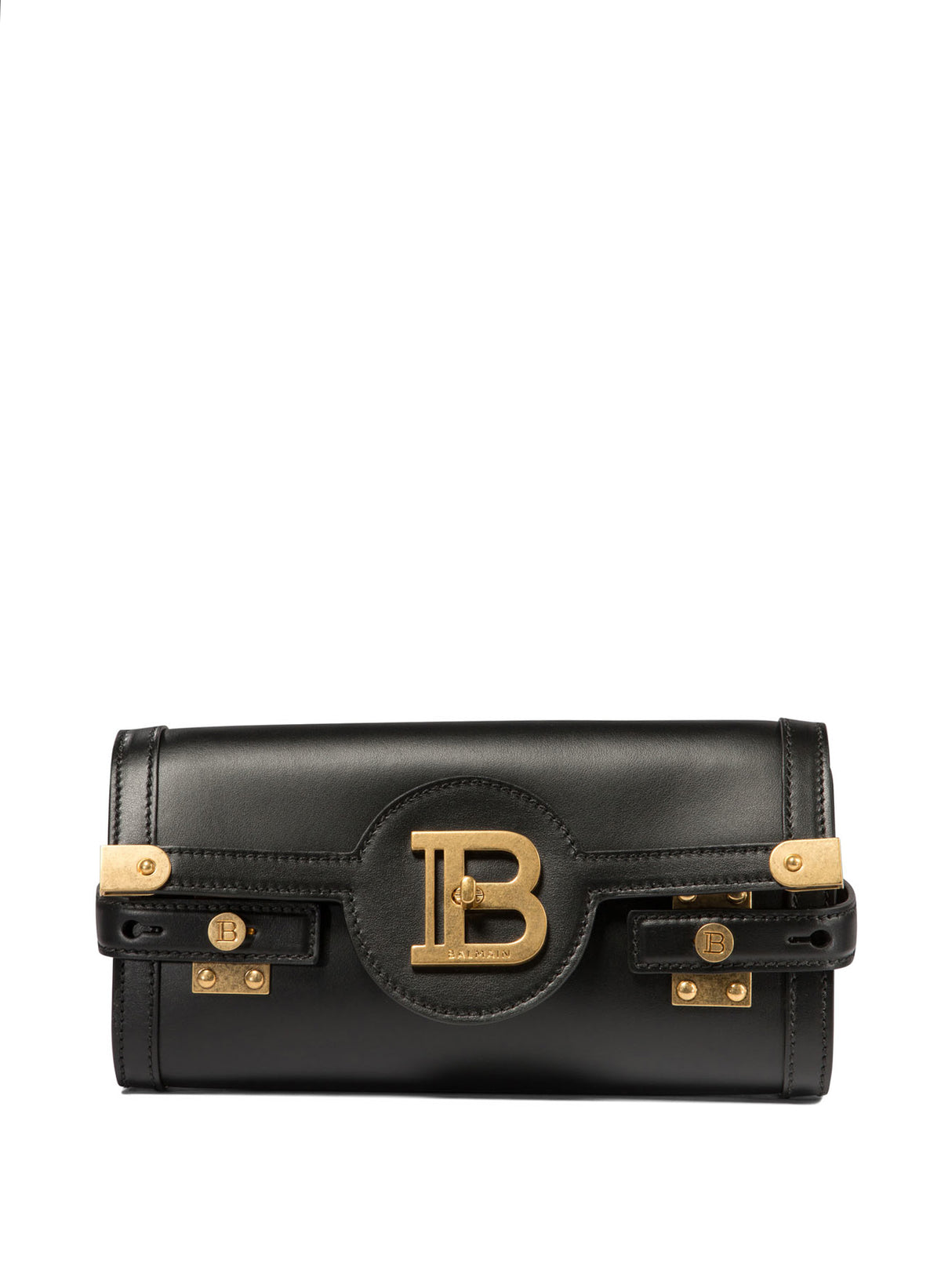 BALMAIN Luxury Black Leather Mini Clutch