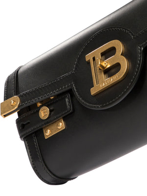 BALMAIN Luxury Black Leather Mini Clutch