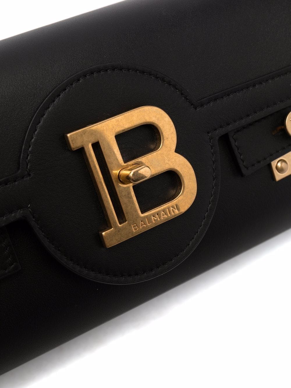 BALMAIN Luxury Black Leather Mini Clutch