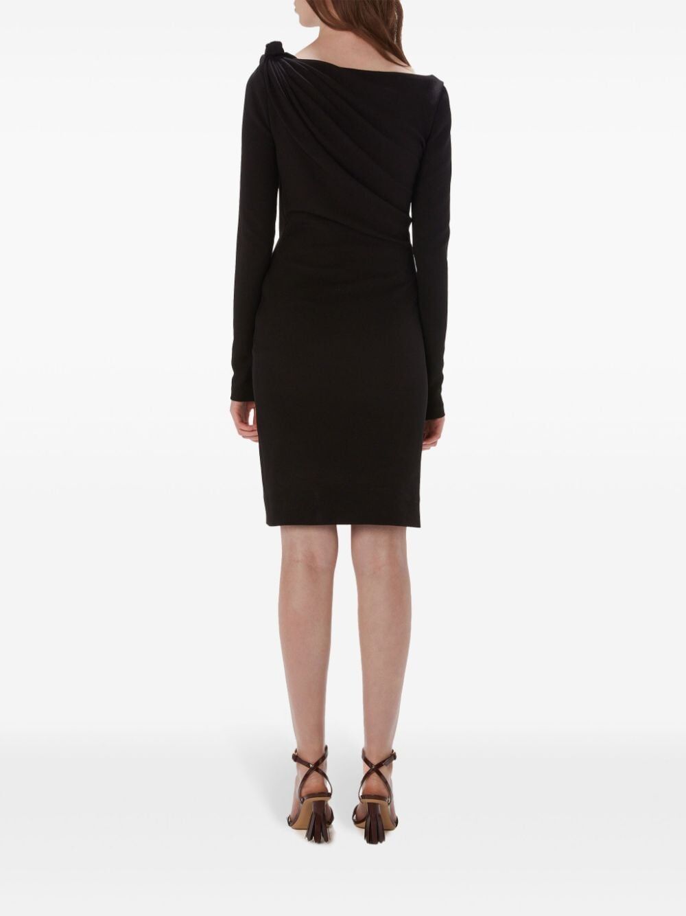 JW ANDERSON Elegant Shoulder Drape V-Neck Dress