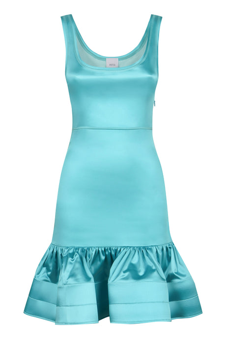 PATOU Elegant Satin Dress with Ruffle Hem