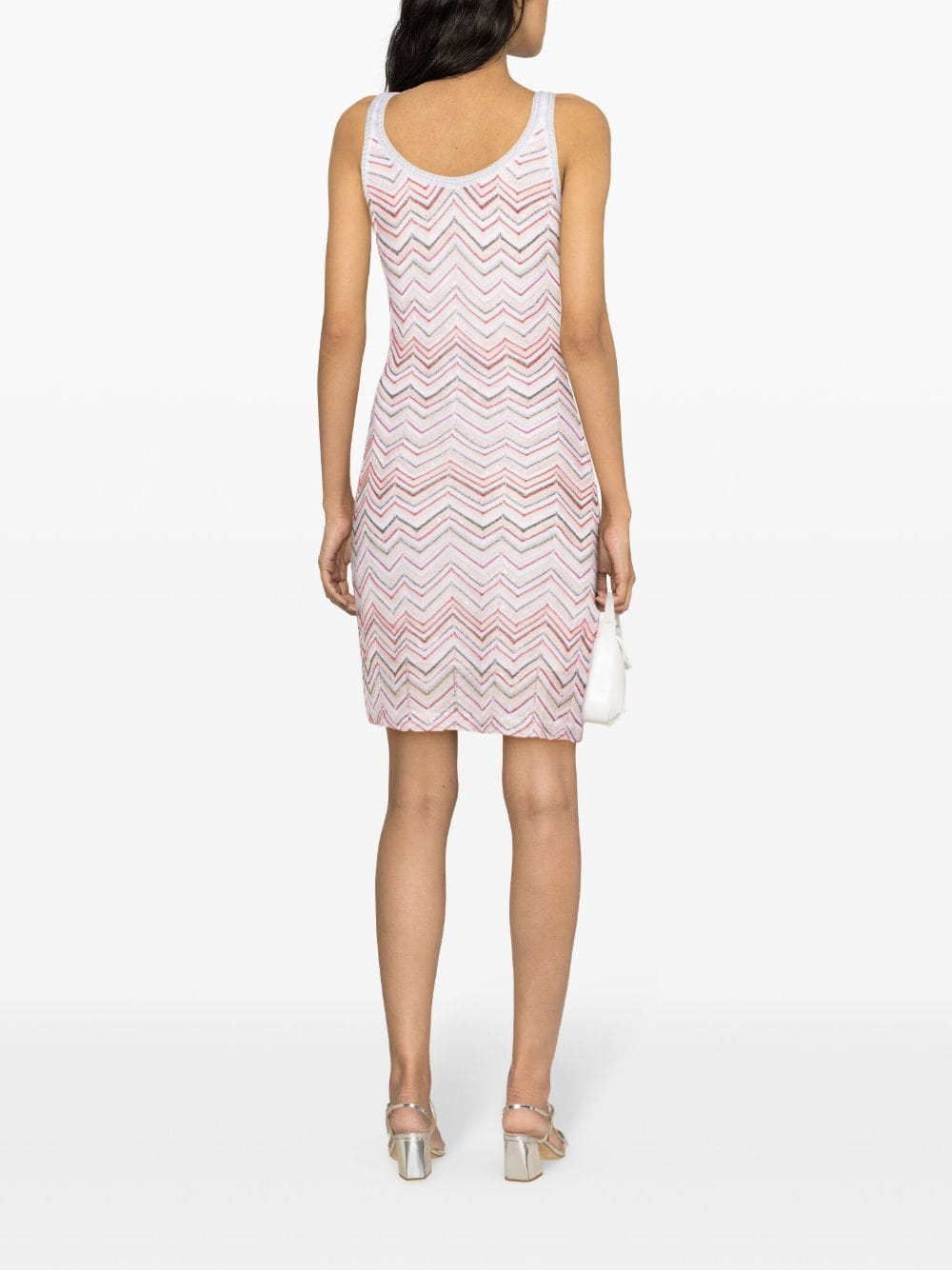 MISSONI Light Pink Zigzag Pattern Sleeveless Short Dress