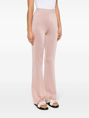 Blush Pink High-Waisted Flared Trousers for Women by Missoni