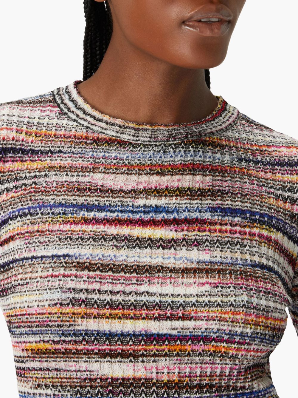 MISSONI Chic Multicolor Striped Mini Dress