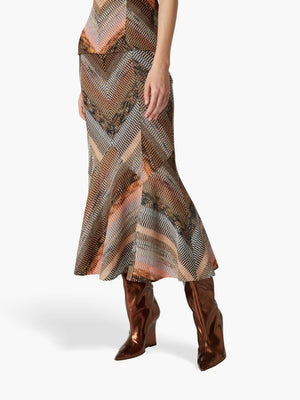 MISSONI Patchwork Shimmer Flared Midi Skirt