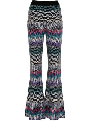 MISSONI Zigzag Flare Wool Trousers