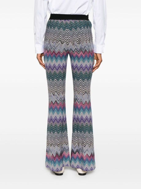 MISSONI Wool Zig-Zag Flare Pants - Size 40