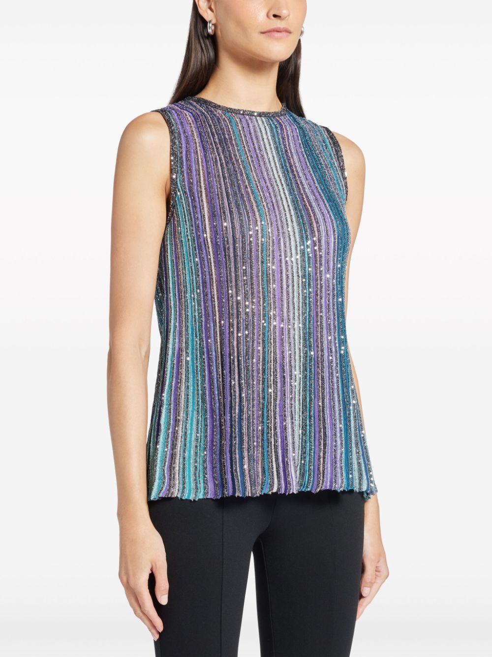 MISSONI Radiant Striped Sequin Tank Top