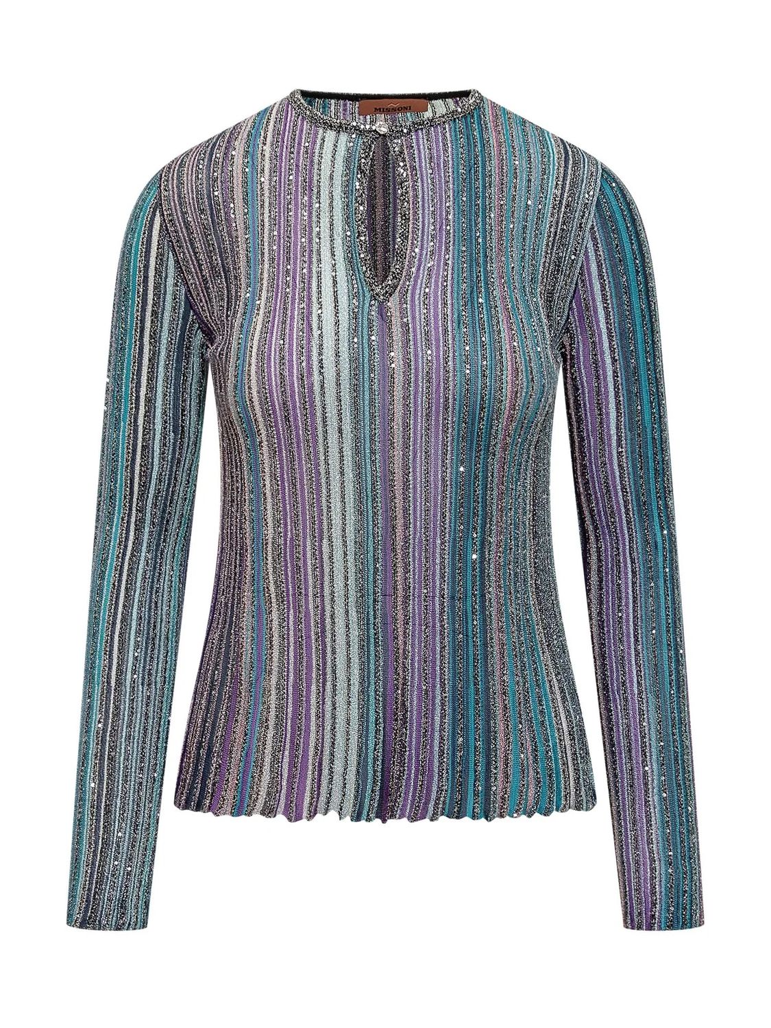 MISSONI Luxury Textured Knit Crew Neck Sweater