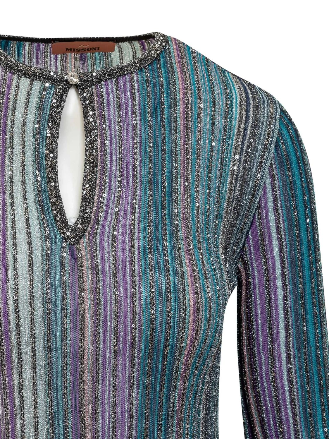 MISSONI Luxury Textured Knit Crew Neck Sweater