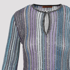 MISSONI Elegant Metallic Viscose Sweater for Women - Fall/Winter 2024