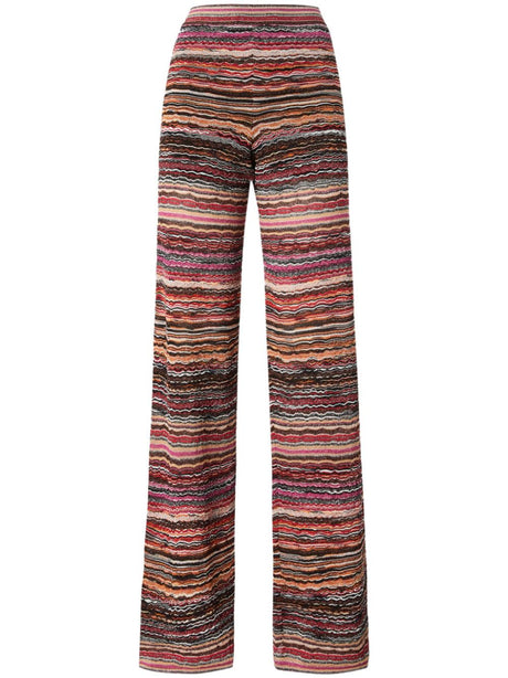 MISSONI Knit Striped Trousers with Ribbed Waistband - Women's SS25