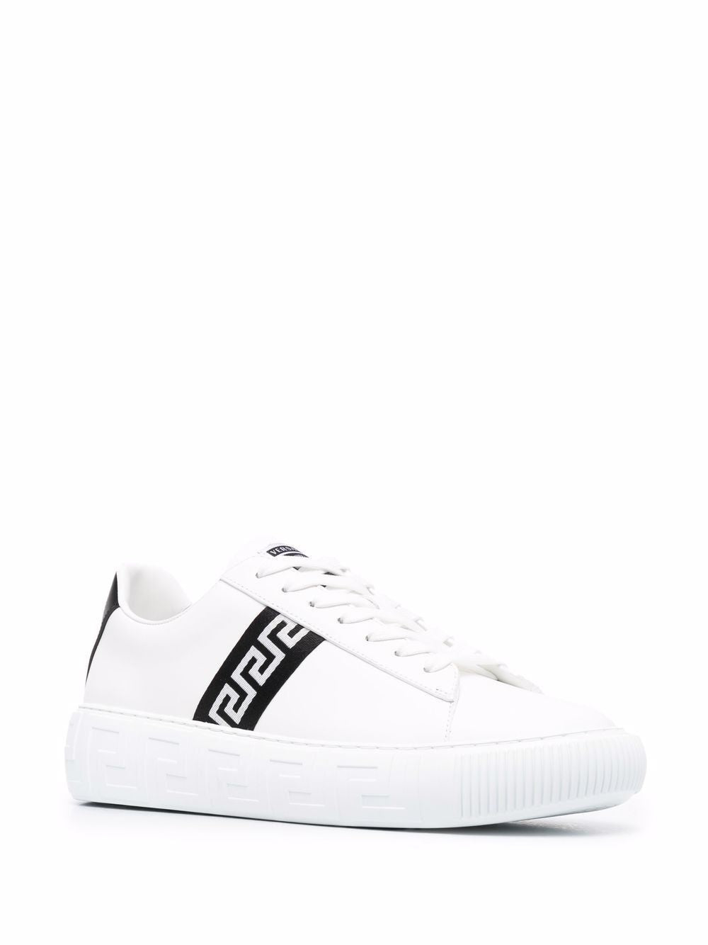 Men's Greek Low-Top Sneakers with Versace Details in White