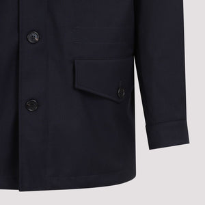 DUNHILL Blue Wool Field Jacket for Men