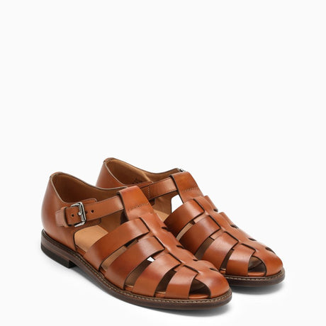 CHURCH'S Hazel Leather Low Sandals for Women in Brown – SS23 Collection