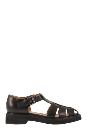 CHURCH'S Black Leather Sandals for Women