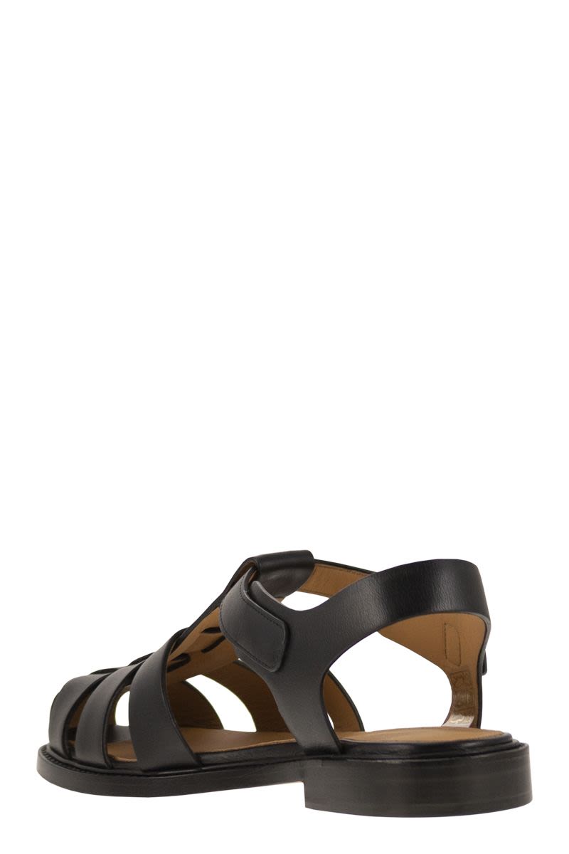 CHURCH'S Retro-Inspired Black Caged Sandals for Women