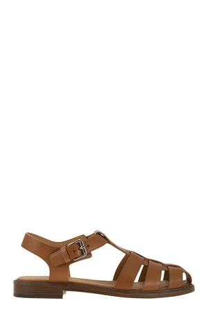 CHURCH'S Retro-Inspired Brown Calfskin Sandals for Women