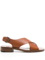 CHURCH'S Women's Brown Cross-Strap Leather Sandals