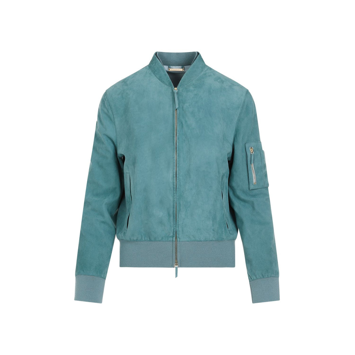 GIORGIO ARMANI Green Leather Jacket for Women - SS24 Collection