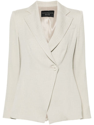 EMPORIO ARMANI Chic Beige Crepe Blazer