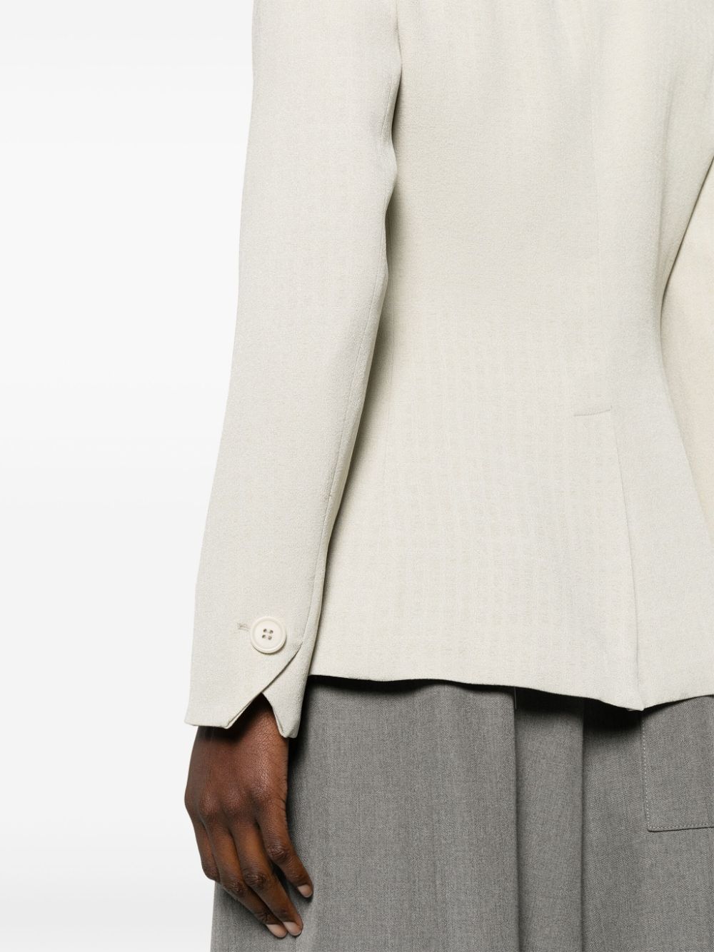 EMPORIO ARMANI Chic Beige Crepe Blazer