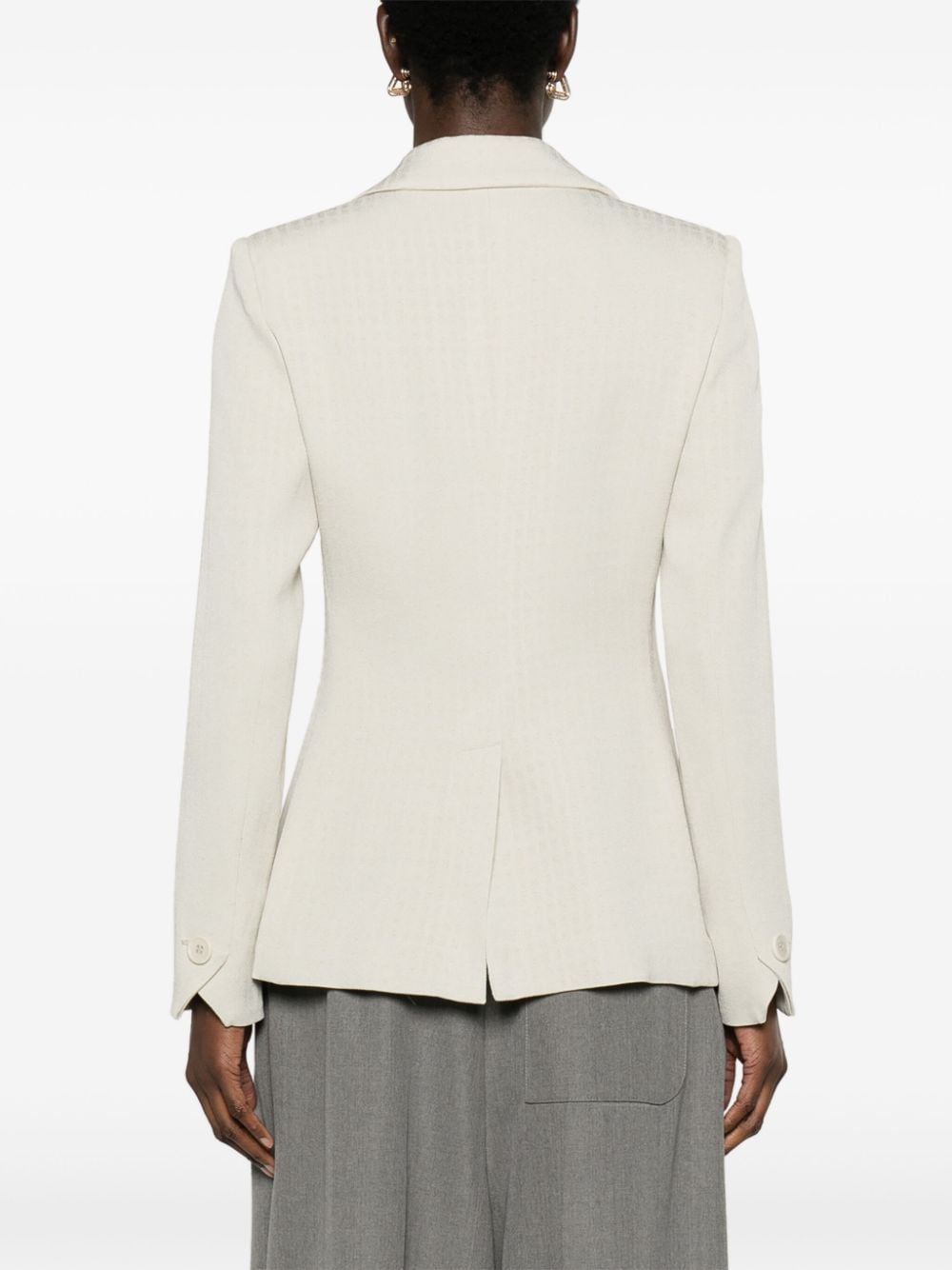 EMPORIO ARMANI Chic Beige Crepe Blazer