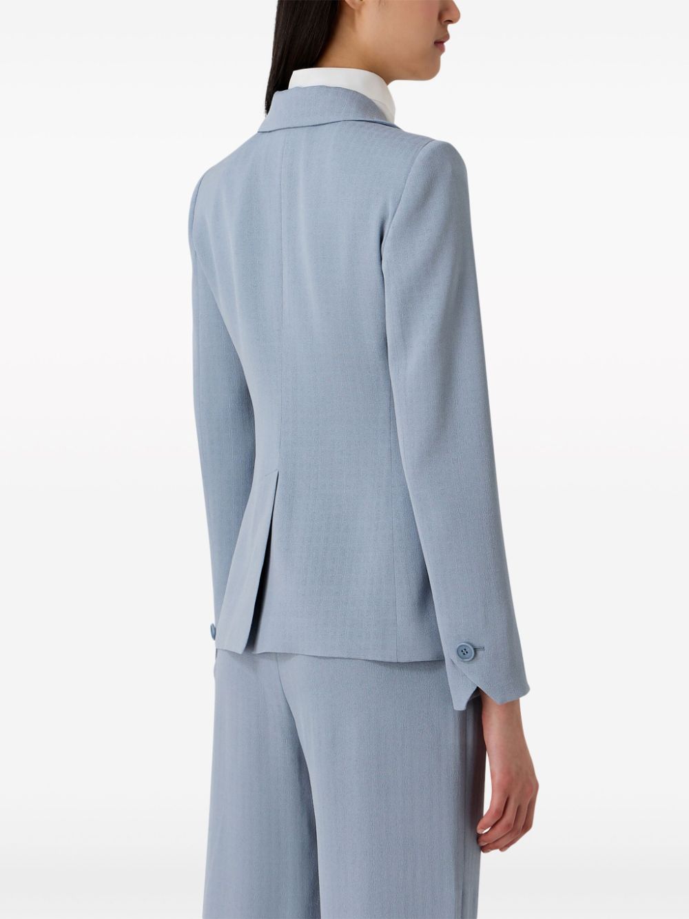 EMPORIO ARMANI Light Blue Single-Breasted Blazer Jacket for Women - SS24