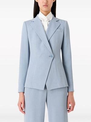 Áo khoác blazer màu xanh nhạt dạng nút đơn cho nữ - SS24