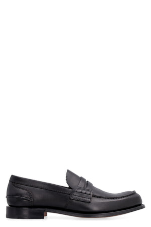 Giày lười da màu đen nam với chi tiết thêu tay - SS23