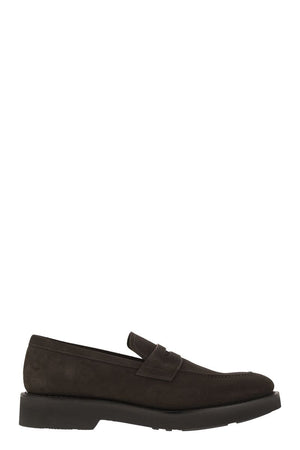 CHURCH'S Suede Calfskin Moccasin Loafers with Lightweight EVA Sole