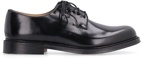 CHURCH'S Men's Black Dress Shoes with Hand-Stitching and Leather Laces - UK Size
