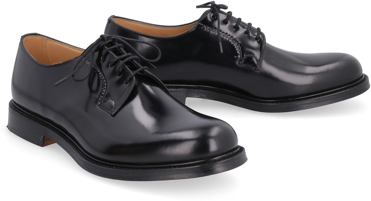CHURCH'S Men's Black Dress Shoes with Hand-Stitching and Leather Laces - UK Size