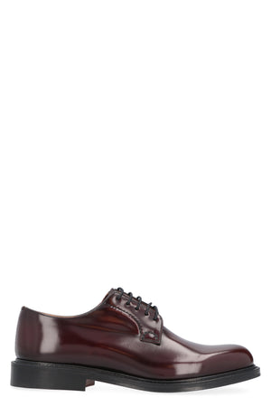 CHURCH'S Artisanal Whole Cut Derby Dress Shoes in Polished Purple Leather