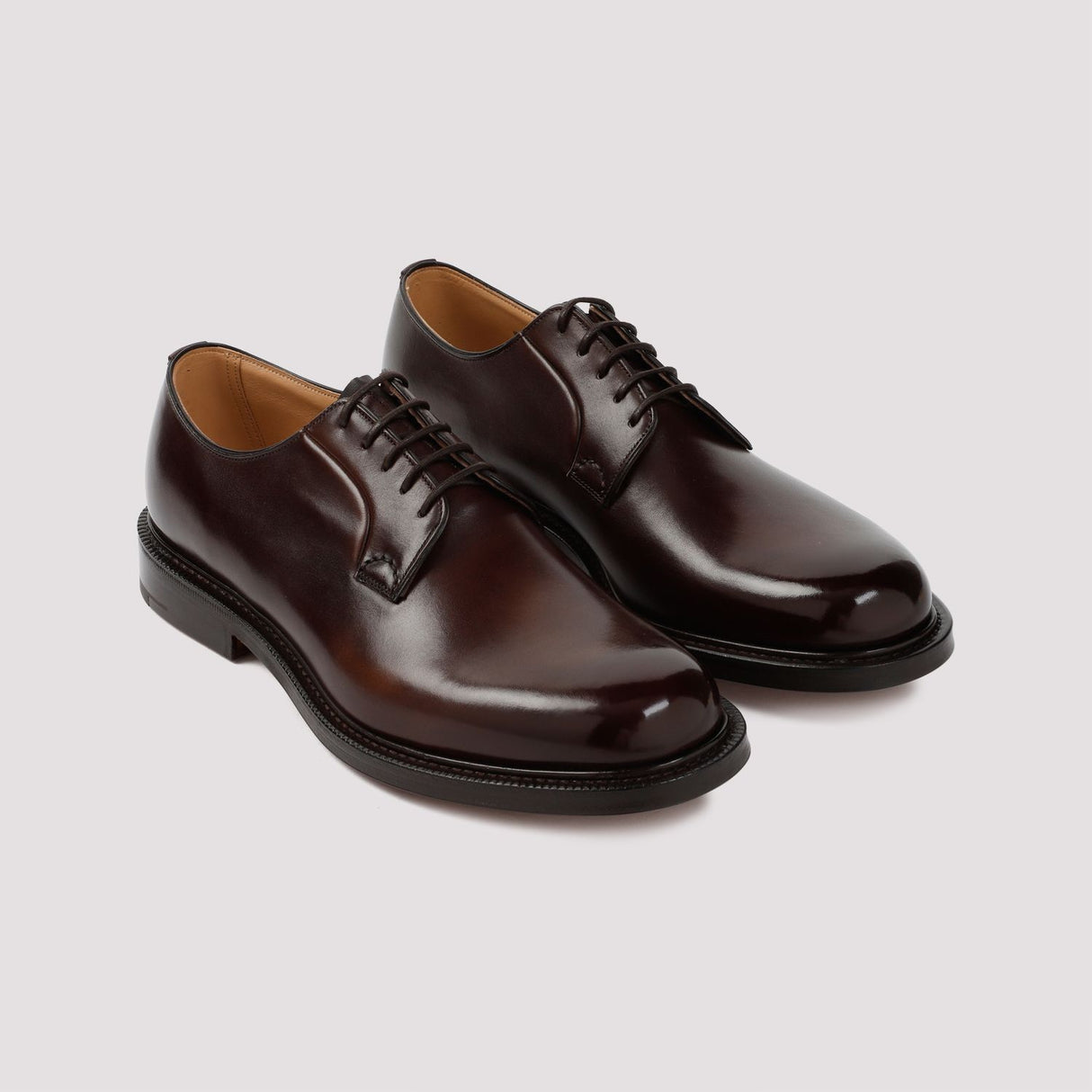CHURCH'S Brown Leather Lace-Up Moccasins for Men - SS24 Collection